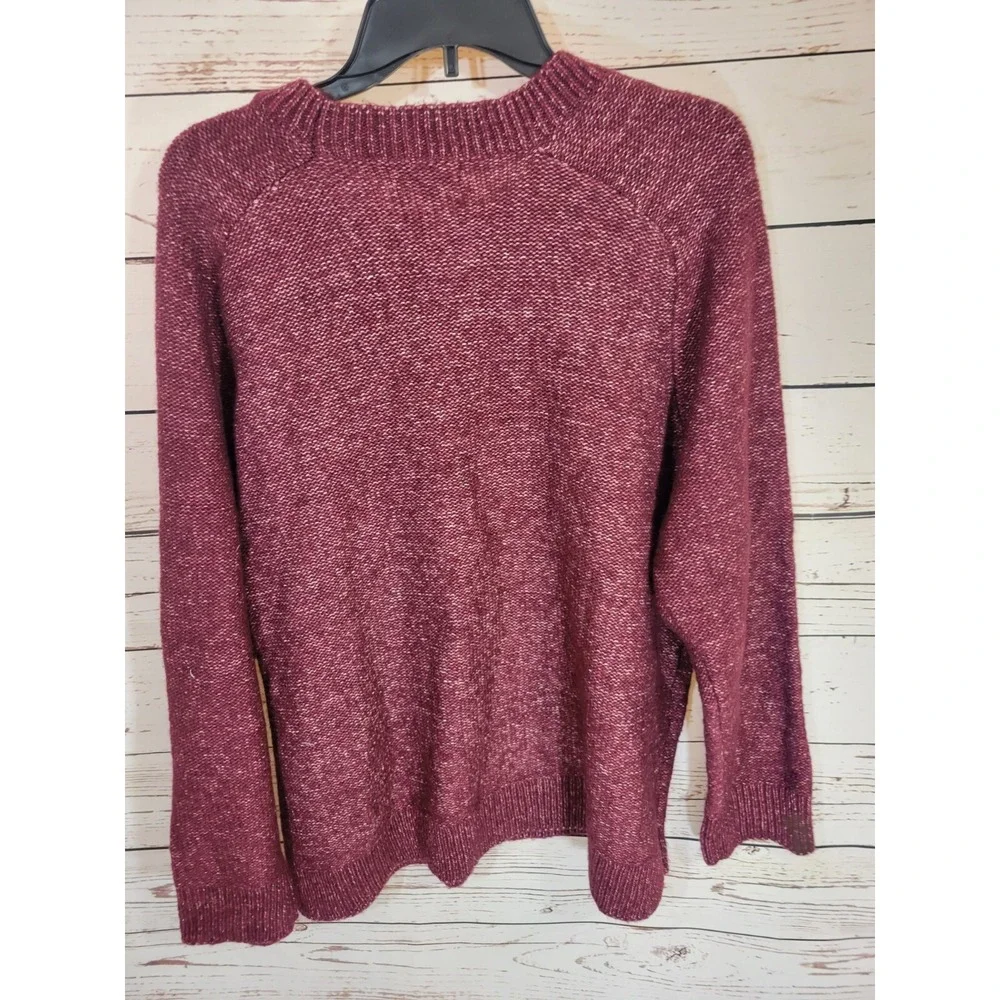 NEW Flaws Banana Republic Sweater Mens XXL Raglan Crewneck Repreve Knit Maroon
